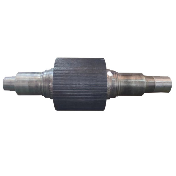 Alloy stud surfacing welded roller with textured cylindrical working face and precision machined stepped shaft ends - hardfacing roller press component for cement grinding system - ZHILI foundry