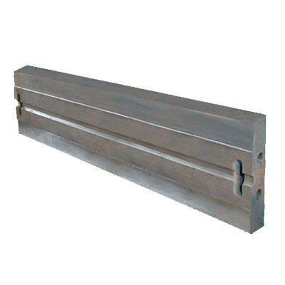 Impact crusher blow bar with dovetail slot and bolt holes - martensitic or chrome alloy steel casting - ZHILI foundry