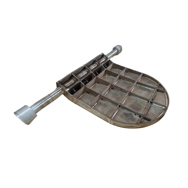 Valve plate with shaft and grid pattern - heat-resistant steel casting for cement preheater flap valve - ZHILI foundry