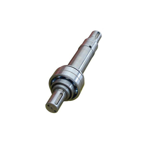 Jaw crusher eccentric shaft assembly with mounted tapered roller bearings and keyway slots on both ends - precision machined alloy steel core component - ZHILI foundry